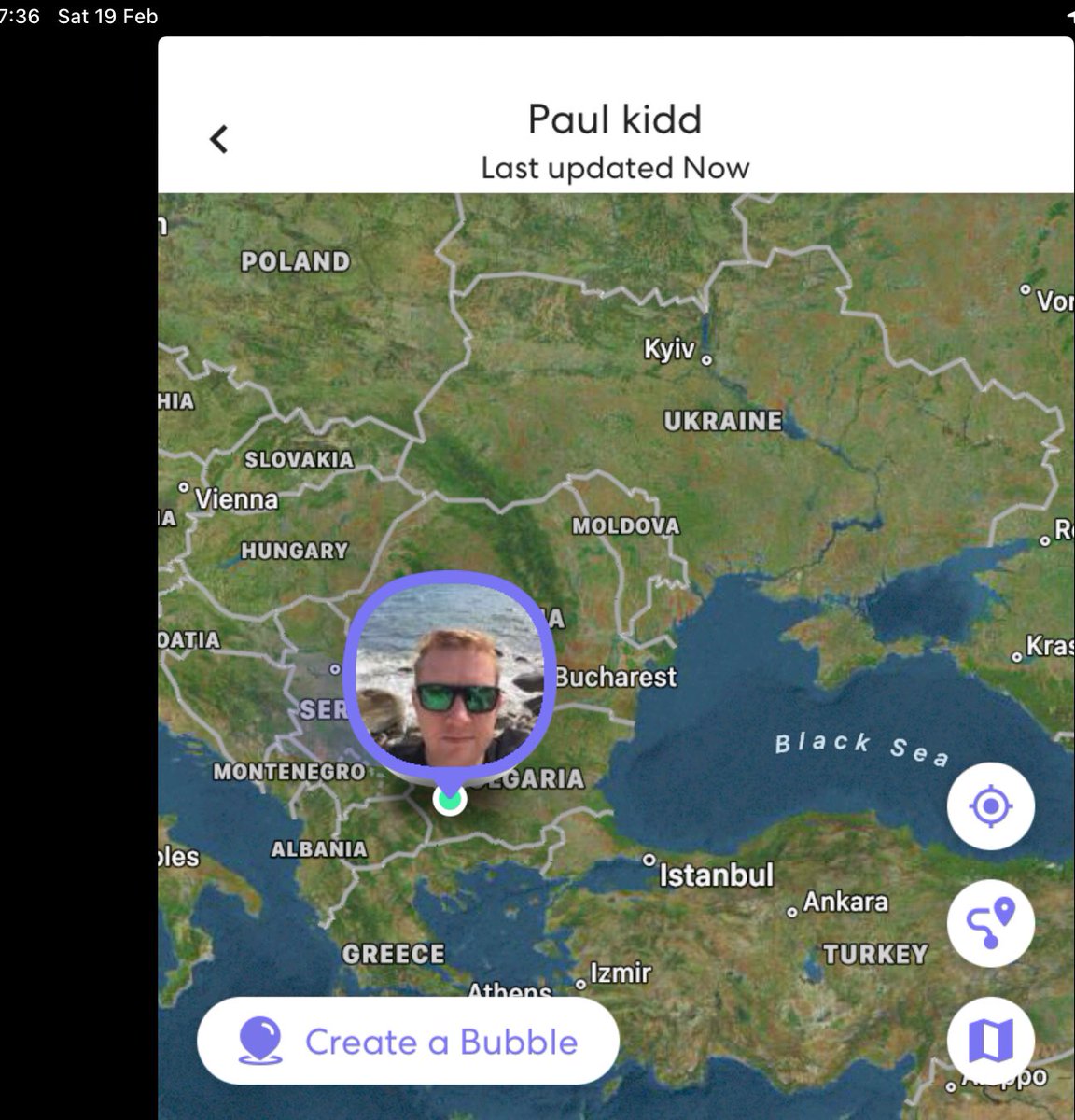 Rewindto's tweet photo. Just about to fly out of Bulgaria as Russian tanks and troops entered Ukraine’s breakaway eastern regions last night under the guise of a peacekeeping force. Our Bulgarian taxi driver to the airport was very worried about the future. 😶 https://t.co/ON8RxiBsPi