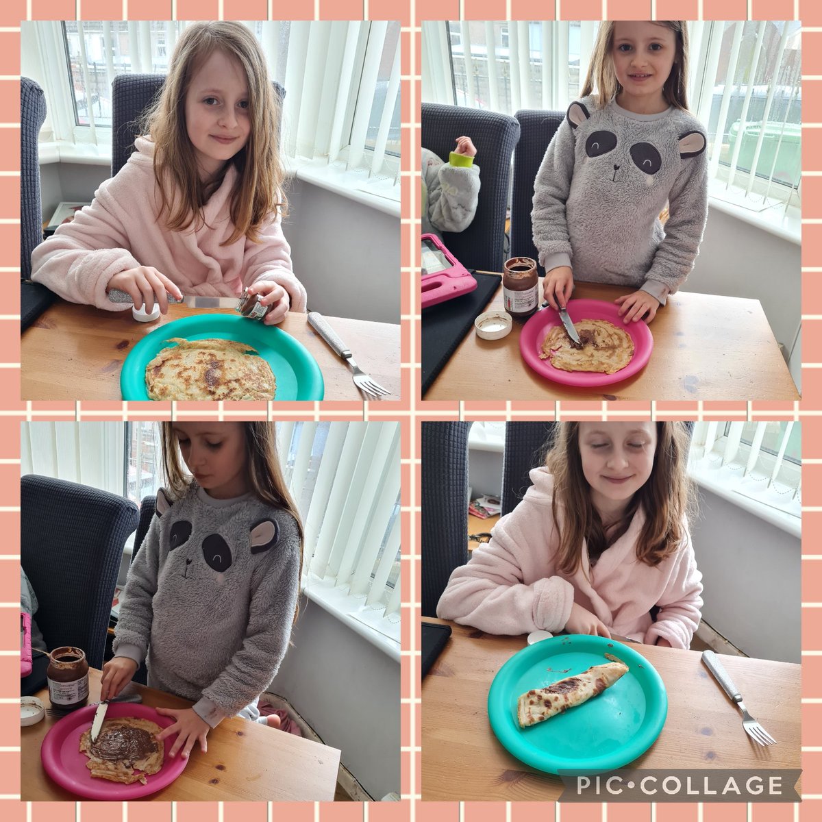 KayleighWatts18's tweet photo. The girls enjoyed their pancakes. S isn't well (positive again as of today) but she still managed half and enjoyed it. T is a fuss pot and doesn't like pancakes 🤣 @NantYParcSchool #NYPPancakes https://t.co/LkQgfbKror