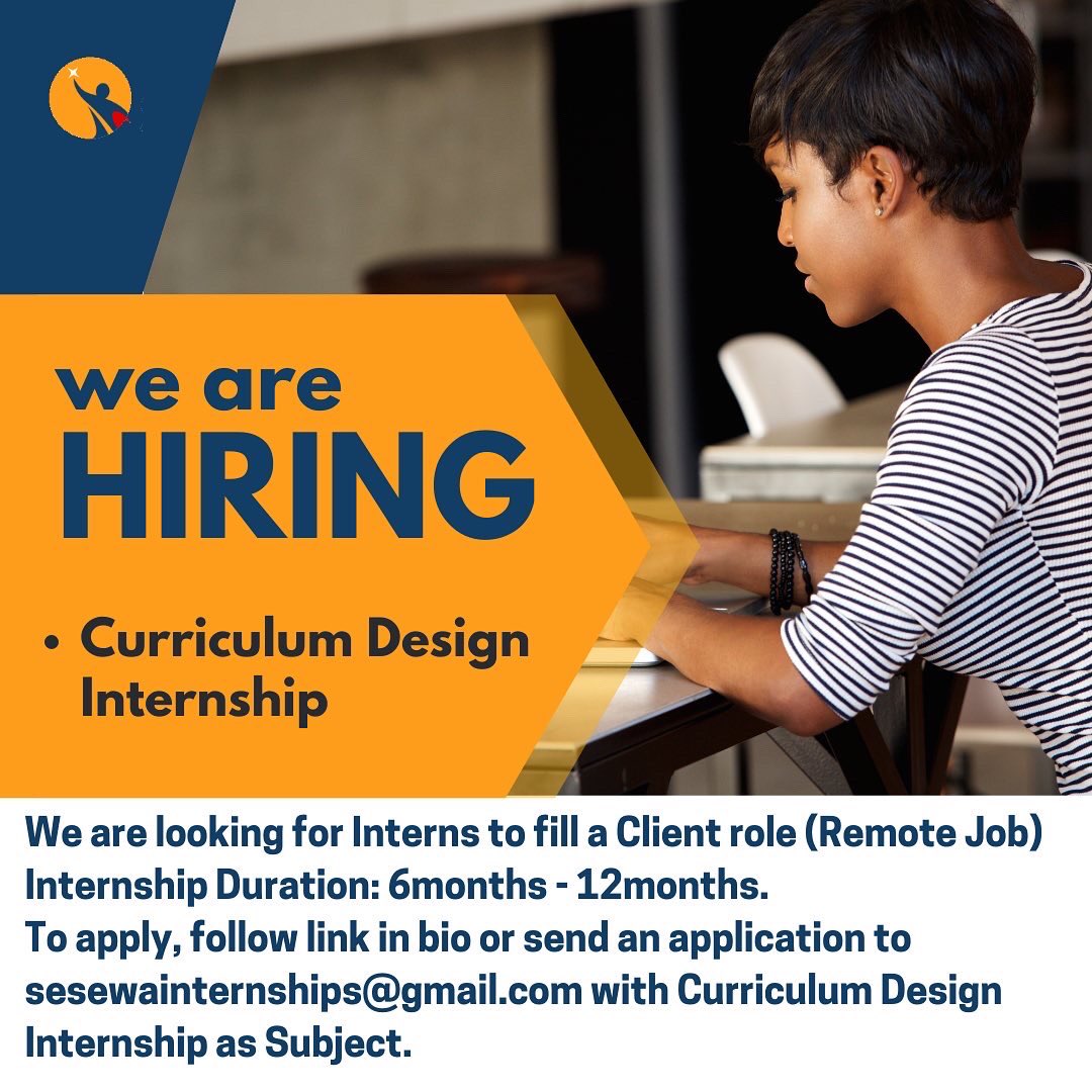 sesewa's tweet photo. SESEWA is now Hiring 
#Now Hiring 
Intern in Nigeria
Send your CV to Sesewainternships@gmail.com or apply using this link  https://t.co/oGZAhSd1Z3
#job #sesewa #internship https://t.co/brotG3Krrt