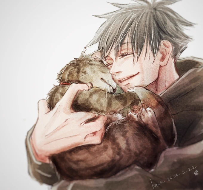 犬派だけど動物全般に優しい恵さん☺️
#猫の日 #伏黒恵 