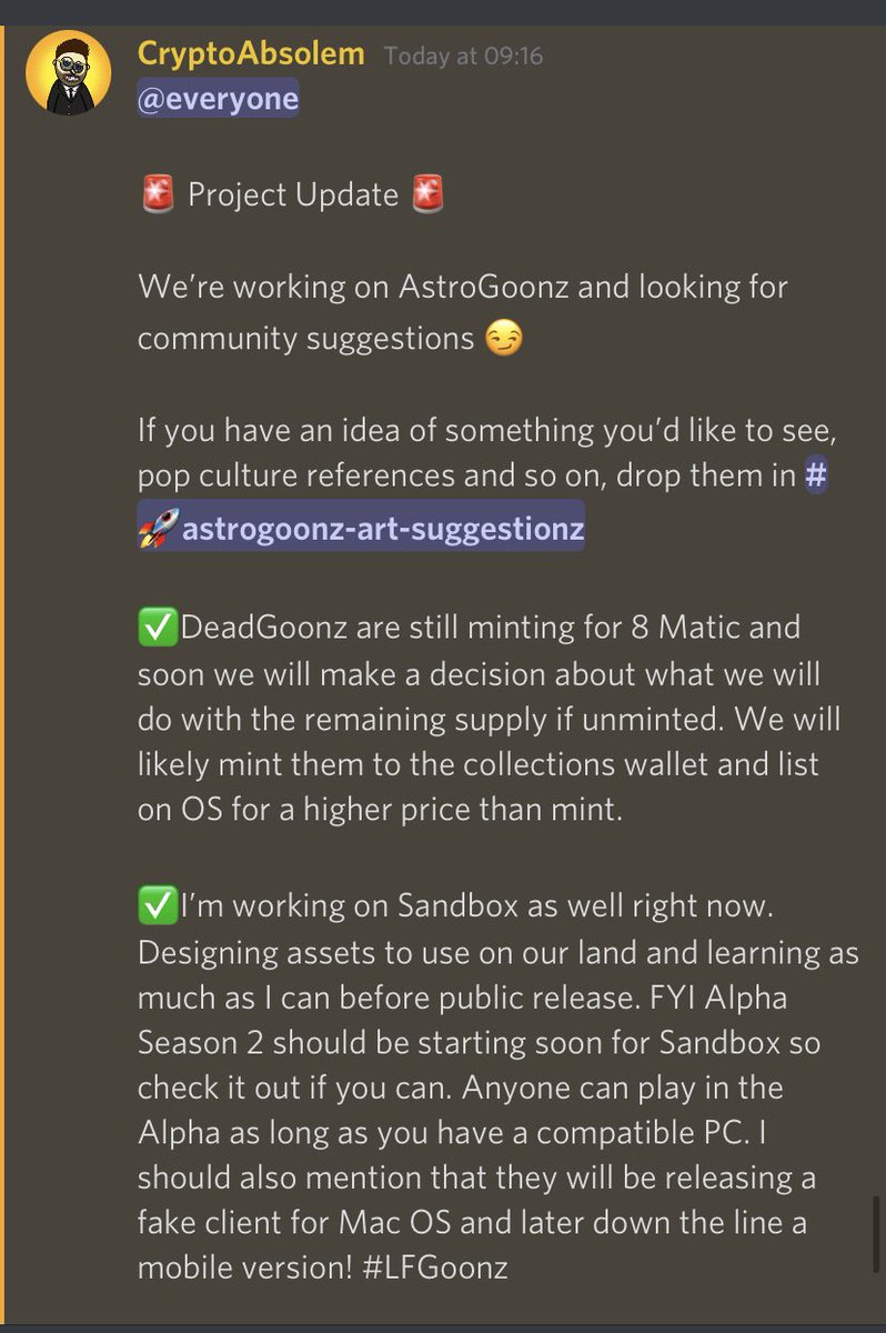 Davc_s's tweet photo. @Crypto__Goonz and I need your feedback 🙏💚

We have sold 325/900ish Deadz in just over 2 weeks. For 8 Matic. This feedback is vital for the projects growth - we want our holders to be our team 💯🙌

Please can you tell my why you bought, or why you didn’t 🙏💚

#GoonzGang https://t.co/Gy99wS6uzc