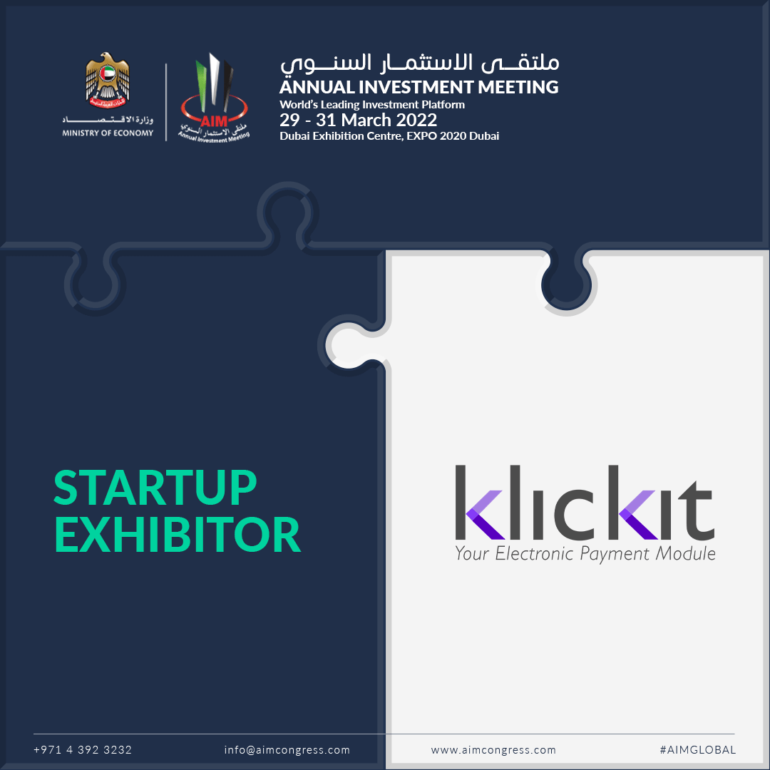 AIM_Congress's tweet photo. AIM 2022 Startup welcomes Klickit, a Payment Management System offering insights to your Business Operations through a user-friendly interface.
Register now https://t.co/n2Jo2OZ9OX
Contact aizel.lois@aimcongress.com
#AIM2022 #EXPO2020 #Dubai #Klickit #Egypt https://t.co/ABfqzYaCpO