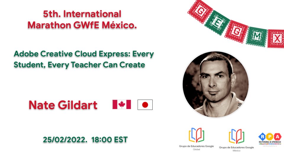 SUPER EXCITED to present at the 5th International Marathon Mexico with <a href="/GlobalGEG/">Global GEG</a> and <a href="/NRPA_Iberoamer_/">NRPA_Iberoamericana</a>! Sharing #Adobe Creative Cloud Express! Link to YouTube here: youtu.be/Ps4eDCzIx-E 

Check out other awesome sessions here: sites.google.com/globalgeg.org/… 

#AdobeEduCreative