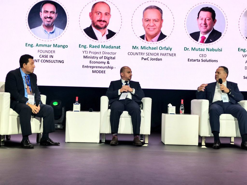 morfaly001's tweet photo. Thanks to the #JOITED Forum team for hosting me yesterday during their event at Expo 2020 Dubai on Jordan becoming an international hub for BPO/ITO, and emerging tech. @intajICTJO @PwC_Middle_East #joited https://t.co/p2ZWkO1DfX