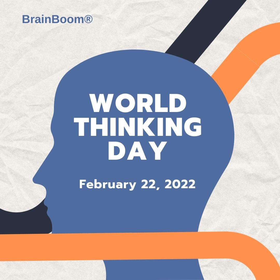 BrainBoomCo's tweet photo. Today is World Thinking Day. Celebrated by Scout and Guide organisations around the world. A reminder of the power of thought and thinking. Take care of your brain and feed the power within. #WorldThinkingDay2022 #ThinkingDay #BrainBoomCo #Focus #Memory #brain  #cognitivefunction https://t.co/pmBzvtglVR