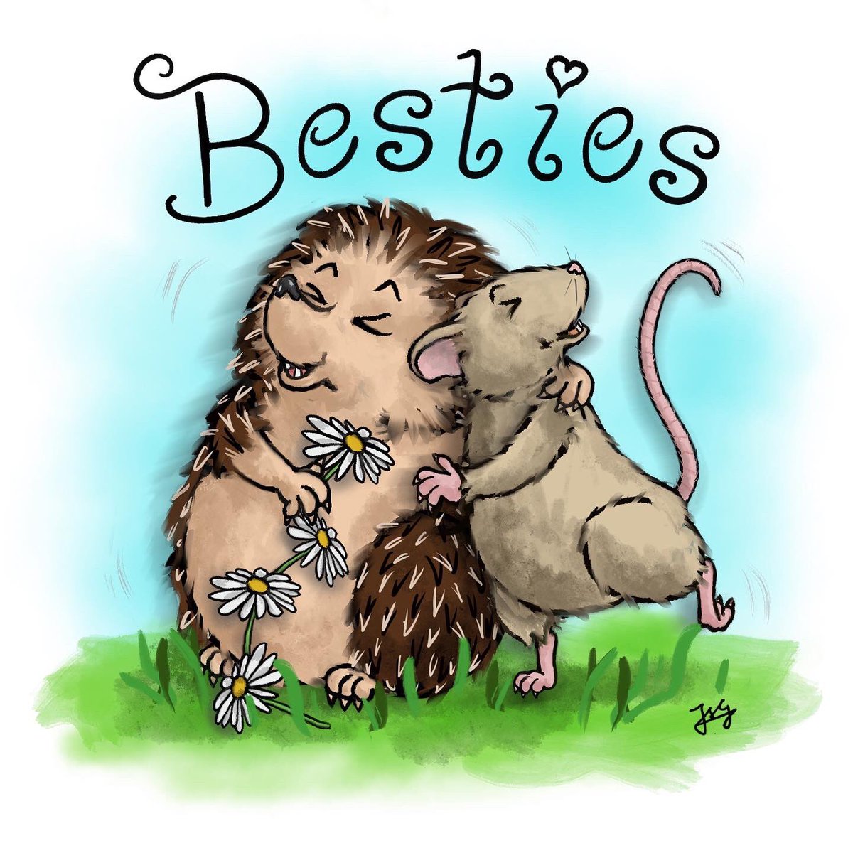 YewTreeTales's tweet photo. ✏️💥 A new design, featuring perhaps the cutest BFFs from my storybooks, Hedgehog and Mouse! 🦔🐭

This one really makes me smile! I’m proud of it too, as my first proper attempt at fancy writing for its slogan .. took aaaages to neaten up the text! 🙈

#yytthedgehog #hedgehog https://t.co/XU1kfBopk7