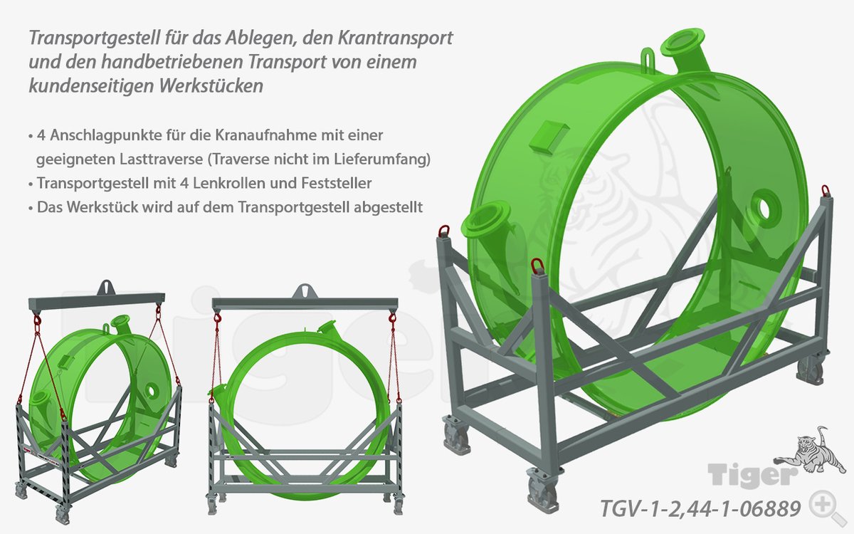 #Transportgestell für das Ablegen, den #Kran-Transport und den handbetriebenen Transport von einem kundenseitigen Werkstücken
 
• 4 #Anschlagpunkte für die Kranaufnahme mit einer geeigneten #Lasttraverse (Traverse nicht im Lieferumfang)

tiger-lastaufnahmemittel.de/803/sonder-las…