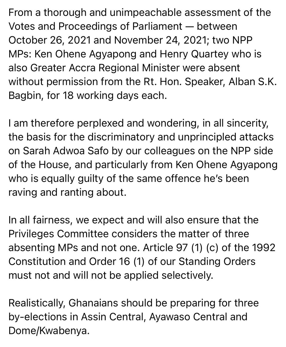 S_OkudzetoAblak's tweet photo. Expect 3 by-elections not 1. https://t.co/wVvSSo4FyL