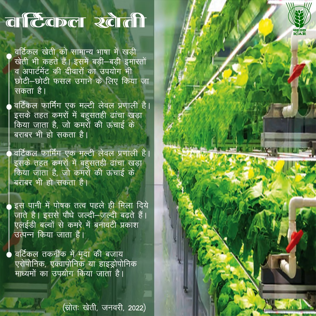 वर्टिकल खेती 
 #verticalfarming #aeroponics #aquaponics #GlobalVerticalFarmingMarket #Hydroponics #Technology #verticalfarming