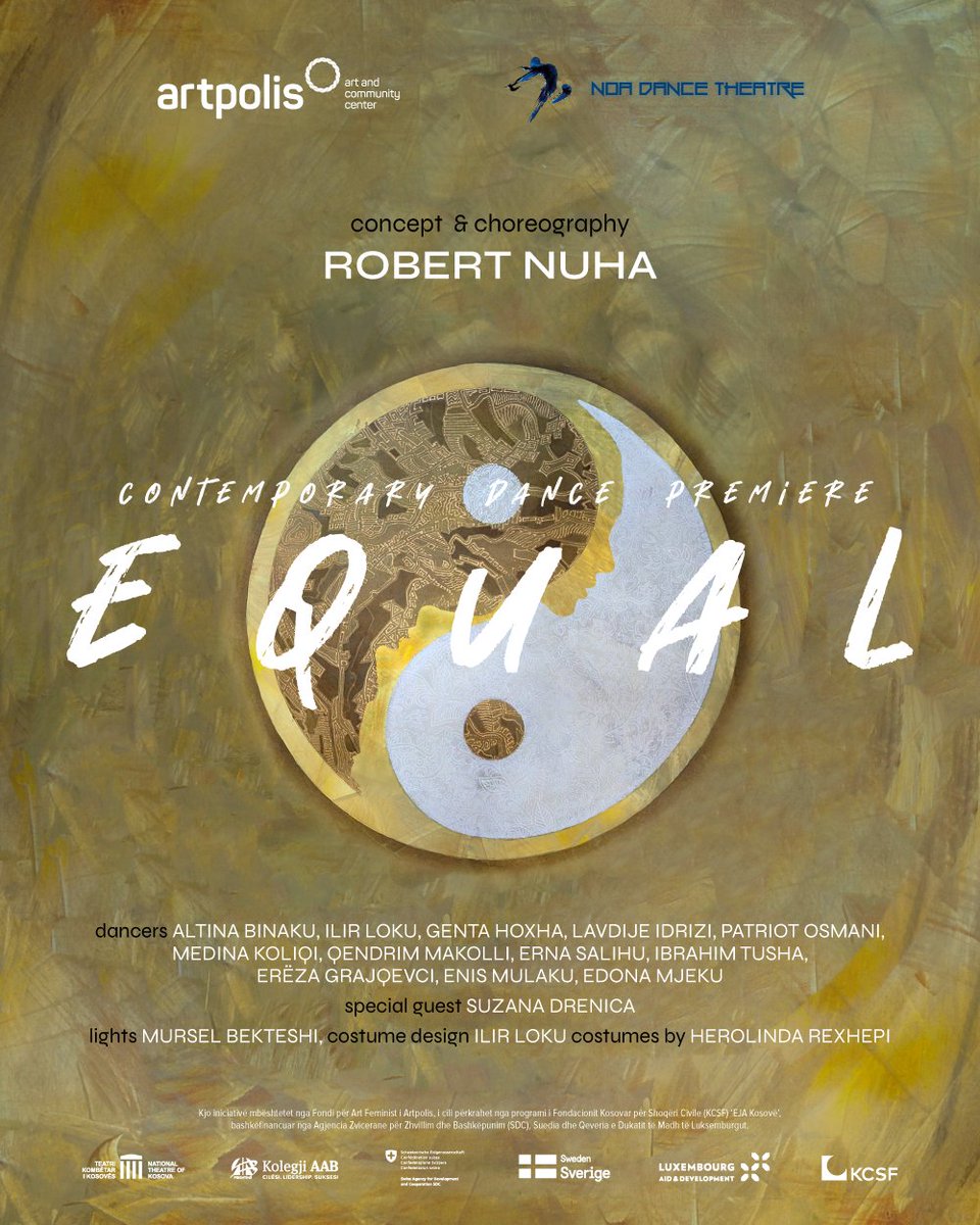 qendraartpolis's tweet photo. 🎭Premiera e shfaqjes së dansit bashkëkohorë “Equal”, me koncept dhe koreografi nga Robert Nuha prezantohet sonte në ora 20:00 në Teatrin Kombëtar të Kosovës
@KCSFoundation
#artpolis #art #community #feminist #found #kcsf #NoaDanceTheater https://t.co/91CWzsa3oZ