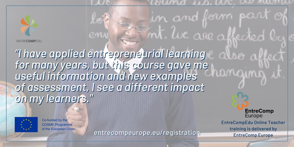 EntreCompEdu (@entrecompedu) on Twitter photo Register now for <a href="/EntreCompEdu/">EntreCompEdu</a> Online Teacher Training course! We had such positive reviews from last year participants!
📝 bit.ly/34kY7J8
📆 Starts 1 March
⏳ Self-paced
🏆 Digital badge & certificate Register now for <a href="/EntreCompEdu/">EntreCompEdu</a> Online Teacher Training course! We had such positive reviews from last year participants!
📝 bit.ly/34kY7J8
📆 Starts 1 March
⏳ Self-paced
🏆 Digital badge & certificate