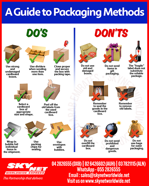 SkyNet_UAE's tweet photo. Products getting damaged during delivery are something nobody should face. But how can package senders make sure this doesn’t happen?

With that, here are some tips that will keep your products safe.

#packaging #safety #packingtips #PackagingMethod #PackagingMethods @SkyNet_UAE https://t.co/gmQznyvpyx