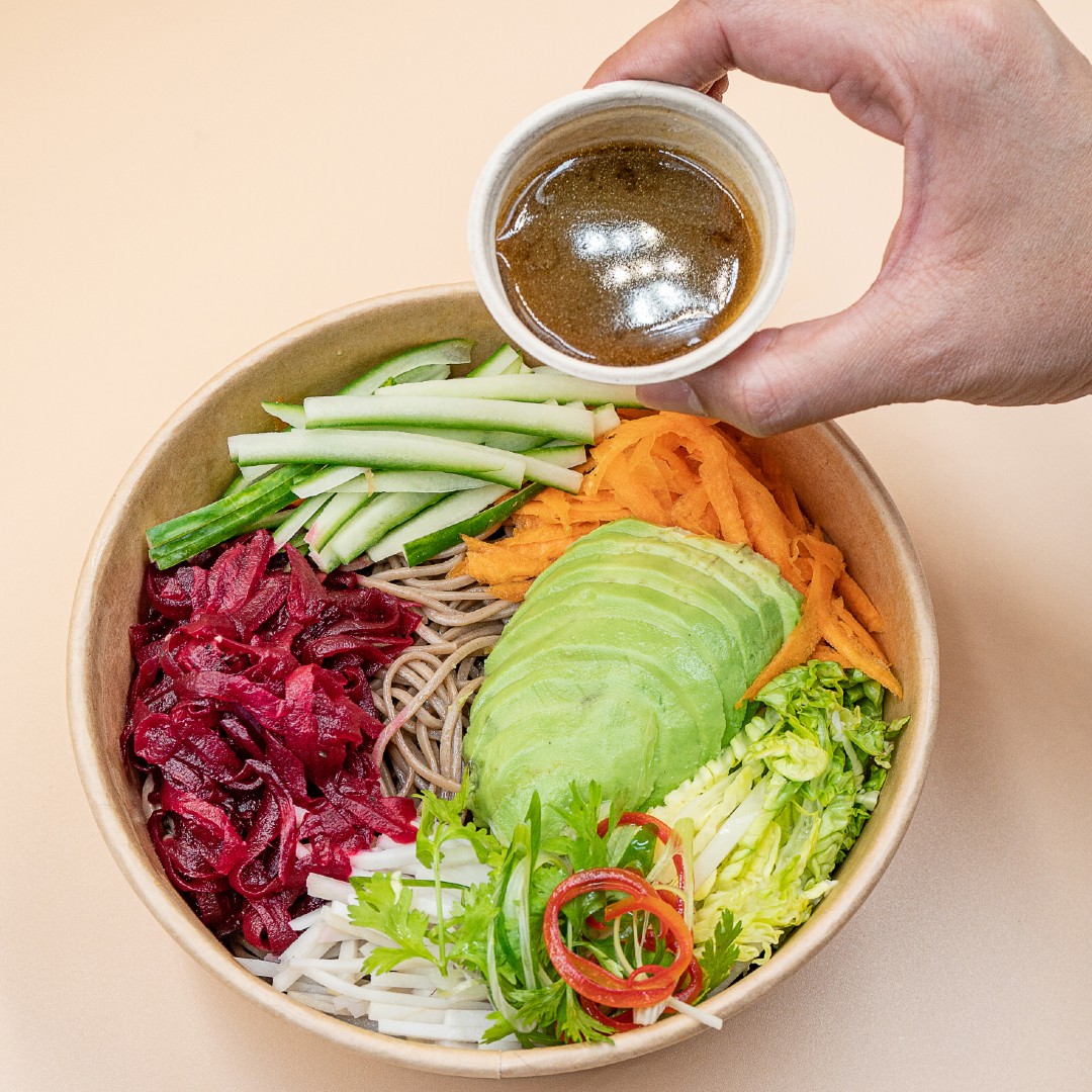 UrbanDubai's tweet photo. Who doesn’t love digging in our healthy power bowl of Soba Roots? Served with shredded beetroot, taro, carrots, cucumber, gem lettuce, avocado in sesame soy and pomegranate sauce. Yum! 😍

Get 30% OFF when ordering through 
@Deliveroo_ae  , @CareemUAE  and
@SmilesUAE https://t.co/D684ULUPgm