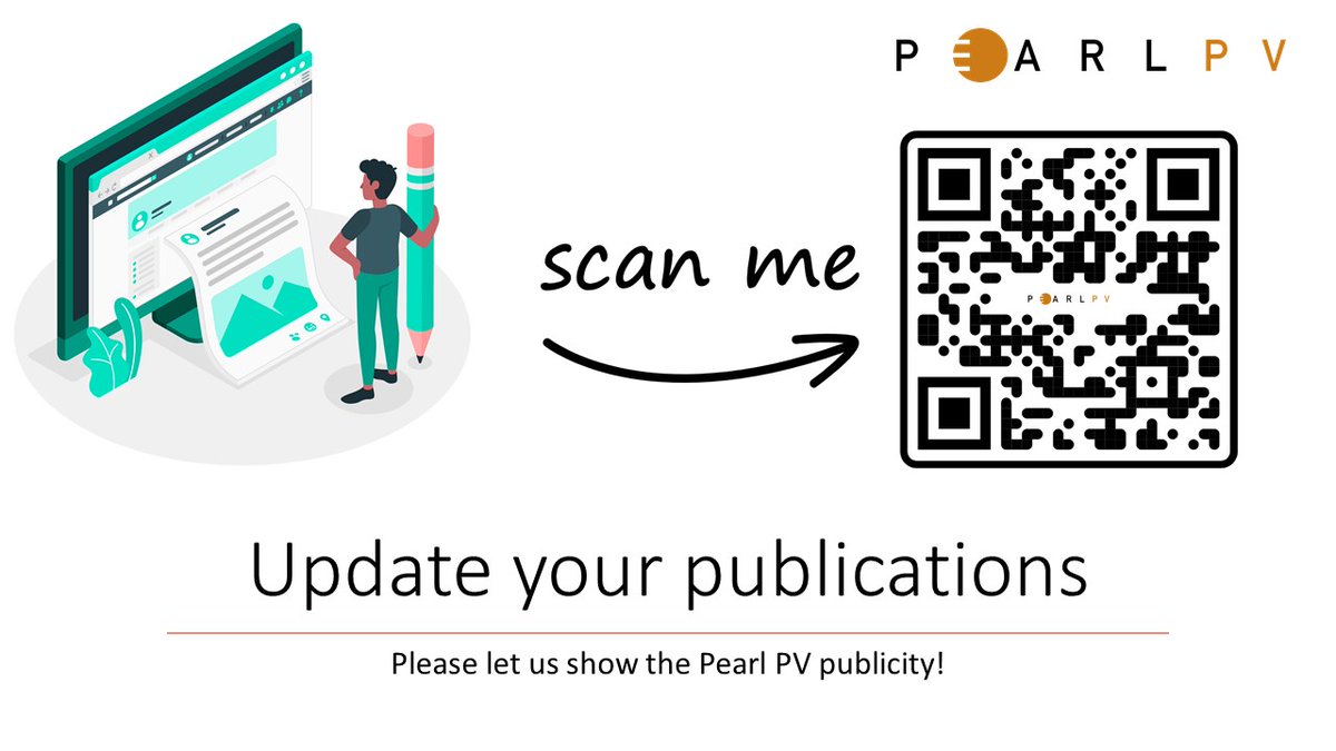 CostPearl's tweet photo. Dear PeralPV members, please update your fruitful publications resulting from the collaborations within the Pearl PV.
You may scan the QRcode below, OR click on this link: https://t.co/4gMZbEPf3y , OR send your publications citation to me via: s.z.mirbagherigolroodbari@uu.nl https://t.co/Wyg7MvmbIq