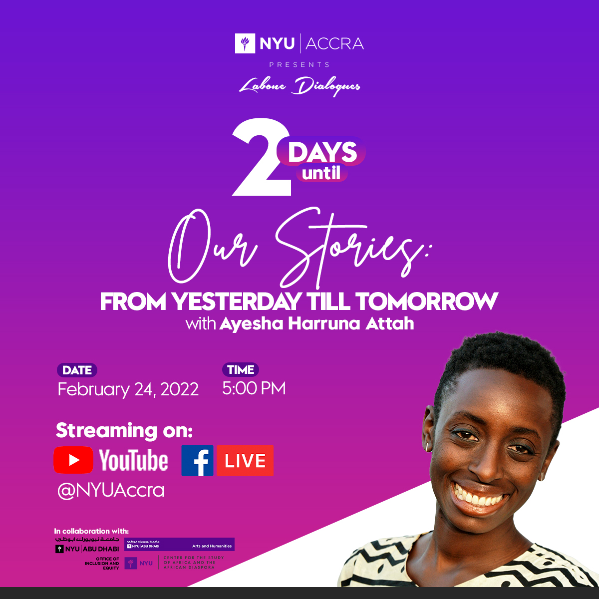 nyu_accra's tweet photo. It's in 2 days and we can't keep calm! #LarabangaInitiatives #Ayesha #LaboneDialogues https://t.co/jUMlGd81bQ