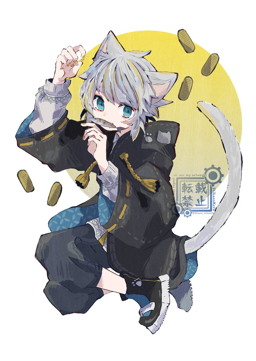 animal ears 1boy male focus tail cat ears cat tail cat boy  illustration images