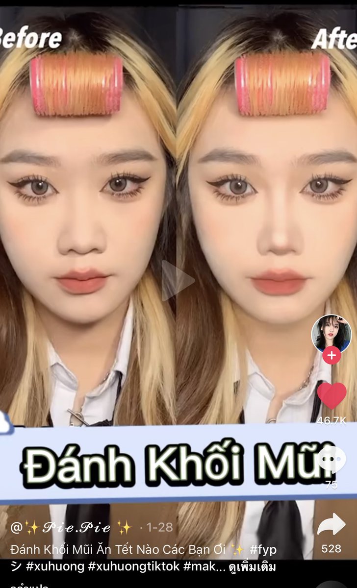 chams_girl's tweet photo. อึ้งกับวิธีคอนทัวร์จมูกอันนี้จมูกดูเรียวเล็ก+มีมิติขึ้นมากๆ วิธีแค่ใช้แปรงคอนทัวร์ตามเส้นประ เมื่อกี้เราลองทำตามแล้วไม่ยากนะและจมูกเล็กลงจริงๆยิ่งไฮไลท์ช่วงปลายจมูกหน่อย จมูกคือดูพุ่งมากกกก https://t.co/s7ApqLkV7y