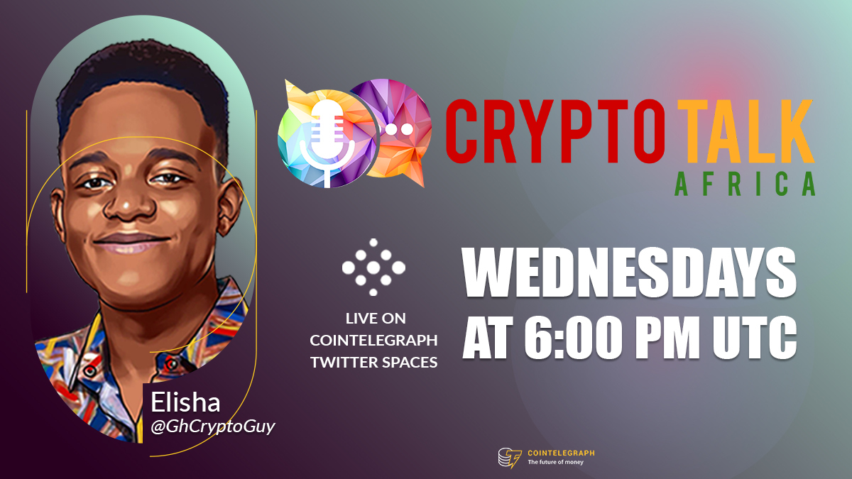 Cointelegraph's tweet photo. Ever wondered how advanced Africa is when it comes to crypto?

Cointelegraph has got you covered! Join @ghcryptoguy and his knowledgeable guests every Wednesday at 6:00 PM UTC for Crypto Talk Africa.

Set a reminder for the next episode: https://t.co/WkegHvNNuQ https://t.co/fDd60zaim9