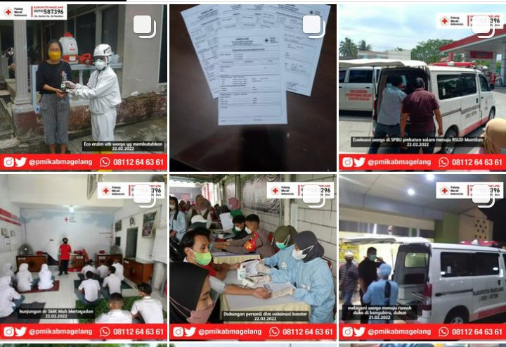 muntilanbranch's tweet photo. 1. Vaksinasi booster bersama polres Magelang
2. Evakuasi warga meninggal di SPBU
3. Kunjungan SMK Muh Mertoyudan
4. Spraying disinfektan di Mendut
5. Penjemputan warga dr RSUD Tidar menuju mungkid
6. Donor darah sukarela https://t.co/xIjo5GwohA