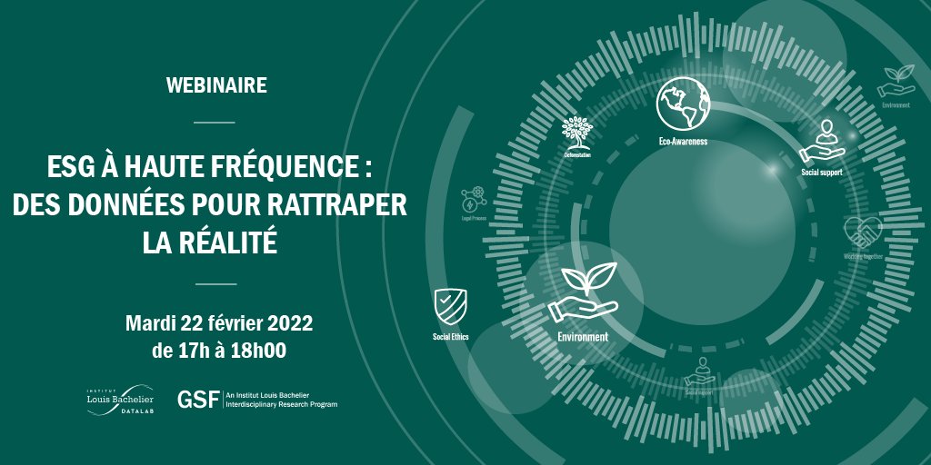 LouisBachelier's tweet photo. #ILBevent
Webinaire "ESG à haute fréquence : des données pour rattraper la réalité" aujourd'hui à 17h 🚨
L’ILB DataLab et le programme GSF de l’ILB organisent, ce soir, un webinaire portant sur les données #ESG à haute fréquence.
Inscrivez vous sur ➡️: https://t.co/ug4mD2Gzs6… https://t.co/a5bt2JJFIz