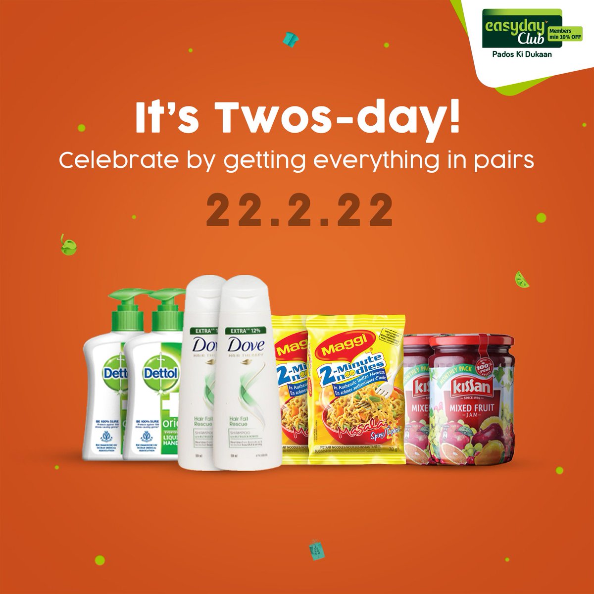 A unique day is here and we’re all for it! Celebrate the Easyday Club way by shopping more! 

#HappyTwosday #EasydayClubApp #OnlineShopping #GroceryShopping #MemberExclusiveOffers #Membership #MembershipBenefits #2hourdelivery