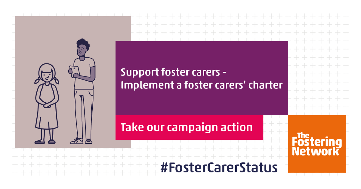 Improving the status of foster carers is vital to improve outcomes for children. 🙏 

This is why we’re calling on all fostering services across the UK to implement a foster carers' charter. 

Please retweet and get involved!📢 #FosterCarerStatus 

bit.ly/3sX5FKS