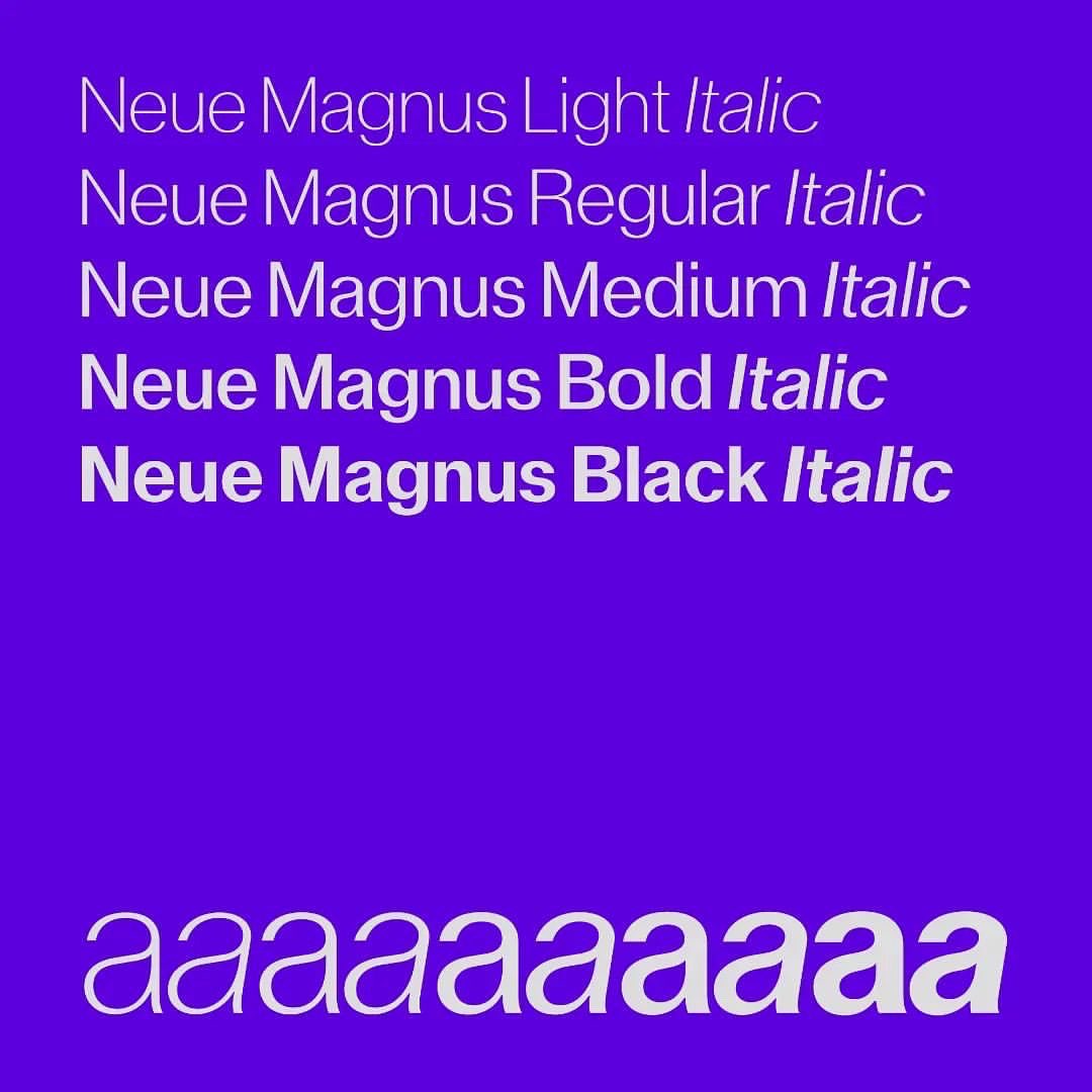 certainmagazine's tweet photo. #NeueMagnus was designed by David Súid and published by @wtypefoundry. Neue Magnus is a sharp contrast grotesk #typeface, this element plus its aligned counterforms are Magnus's main features. #wtypefoundry #wtftypefaces #davidsuid #typography #typedesign #certainmagazine https://t.co/I9Hehaflnv