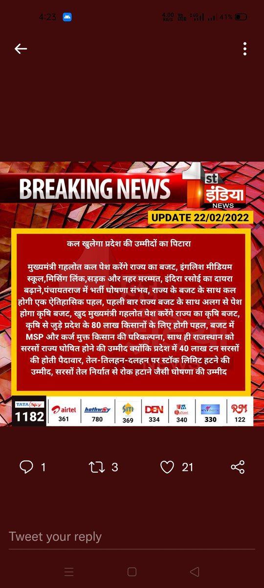राजस्थान का बजट कल