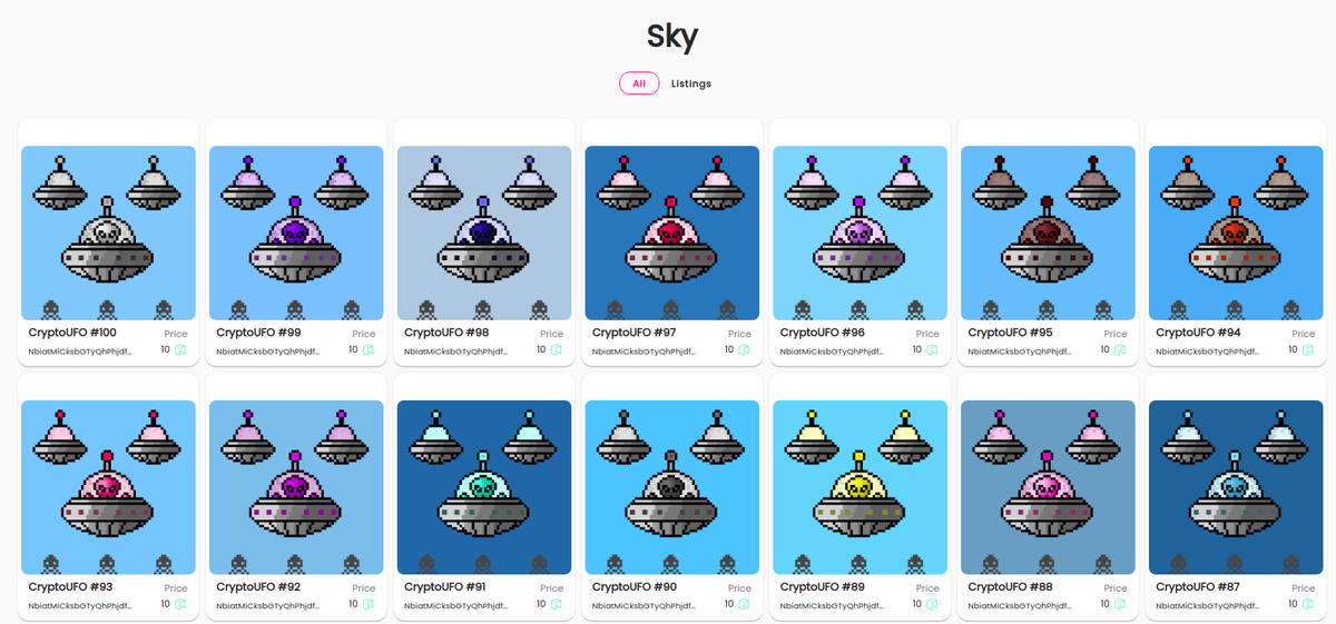 crypto_ufos's tweet photo. The all #CryptoUFO collection is complete. Do not miss these #CryptoUFOs to travel in space soon. 🛸

Collect on https://t.co/huCzDvefuR @skykaarma

#NFT #SkyHut #NFTcollector #NFTartist #NEO #N3 #GAS #CryptoUFO #GameFi #Gaming #Space #SpaceGame https://t.co/GPEryuIK9G
