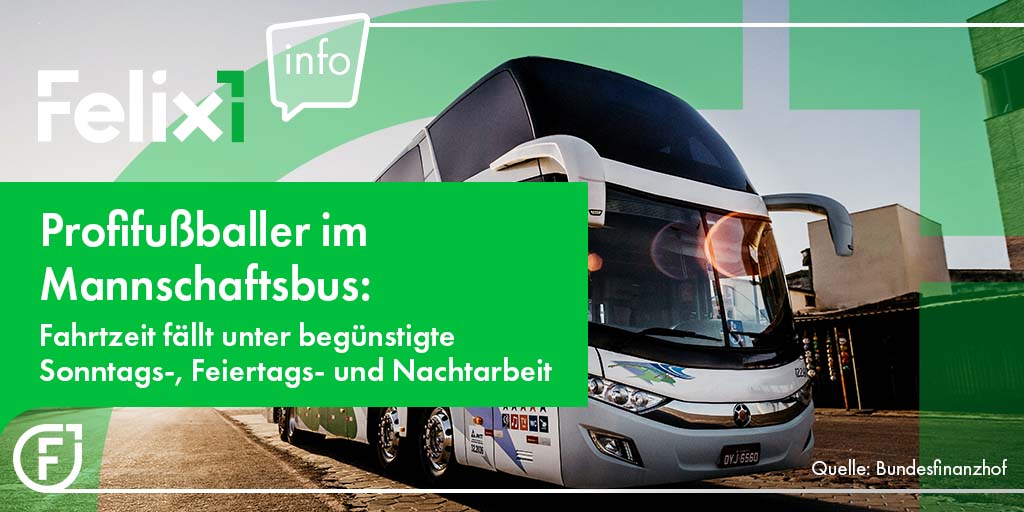 felix1_de's tweet image. Fahren Profifußballer sonntags mit dem Mannschaftsbus zu Auswärtsspielen, müssen auch für die Beförderungszeiten steuerfreie Zuschläge gezahlt werden.

👉 Zum Urteil: bundesfinanzhof.de/de/entscheidun…

#felix1 #info #infos #news #bfh #fußballer #steuern