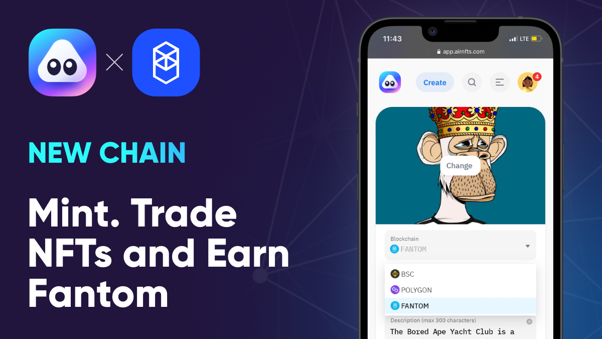 airnfts's tweet photo. Now you can mint, trade and earn $FTM on @airnfts 😎🚀

Try it now and share your #NFTs minted on #fantom in the comments below 👇🏻

@FantomFDN
@FTMAlerts
@fantom_daily
@WhaleStatsFTM
@Fantom_Space
@michelle_crypto

#nftcollectors #nftartists  #Fantomnews #FTMNFT #OpenSeaNFT #BSC https://t.co/9XetI8tPV7