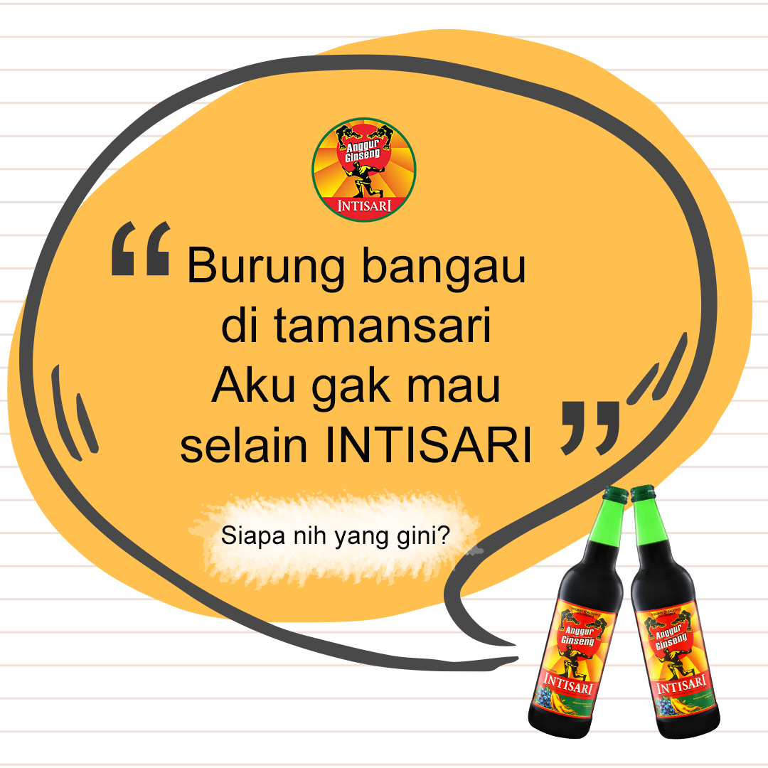 intisariID's tweet photo. Siapa nih? Ayo ngaku
#GinsengIntisari #GueIntisari #TemanIntisari #AnggurGinsengIntisari https://t.co/UN3s154dg8