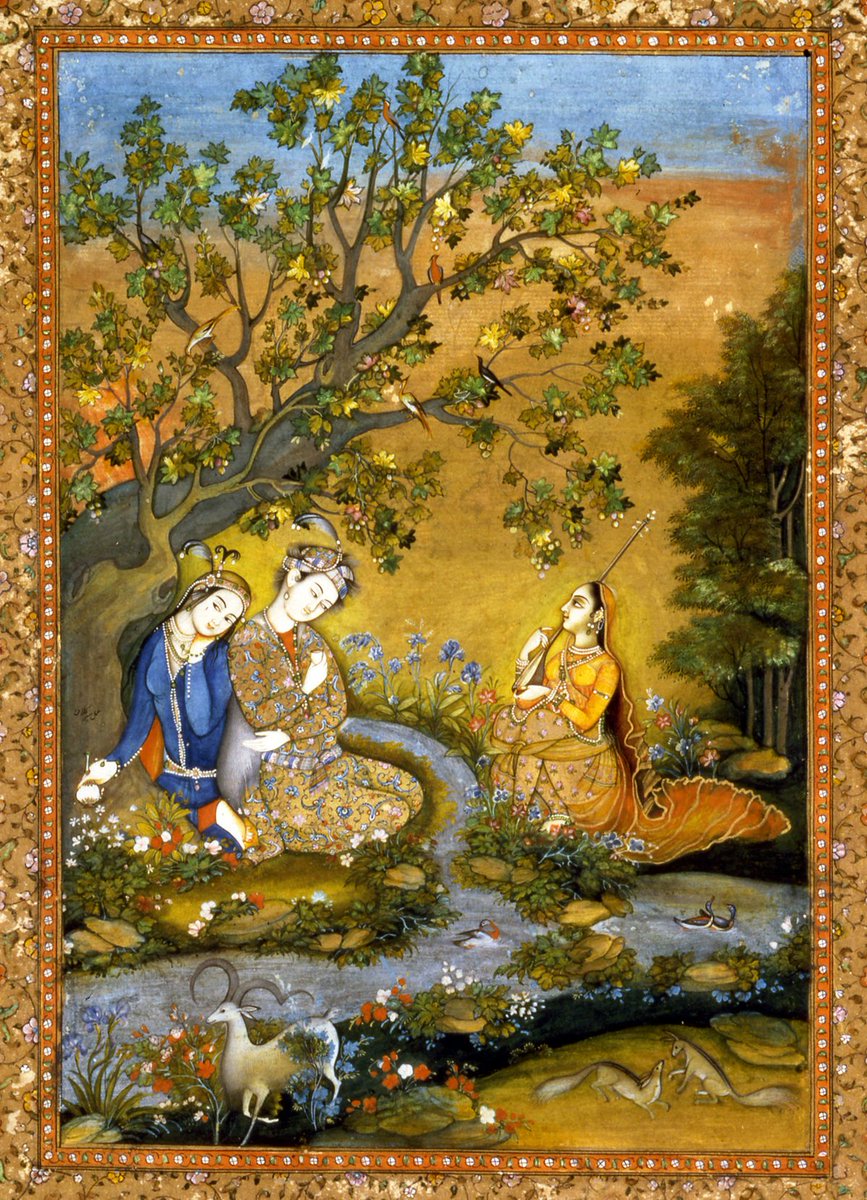 ssharadmohhan's tweet photo. Beautiful day, #Delhi at 22°c. Great to be outdoors & enjoy sights.
Like this c1760 #DavidCollection painting by Mir Kalan Khan of #Lucknow #Awadh 'Lovers in a Landscape'.
An unusual mix of Iranian couple with an Indian style musician & European flora.
@Peachtreespeaks @ranjona https://t.co/Th9gFtVO3P