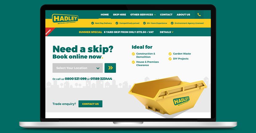 CobwebMedia's tweet photo. Brief: Freshen up a website and create an online skip hire booking process. Read the full story - https://t.co/9vNSGv93t6 https://t.co/ctqsY6DcVJ