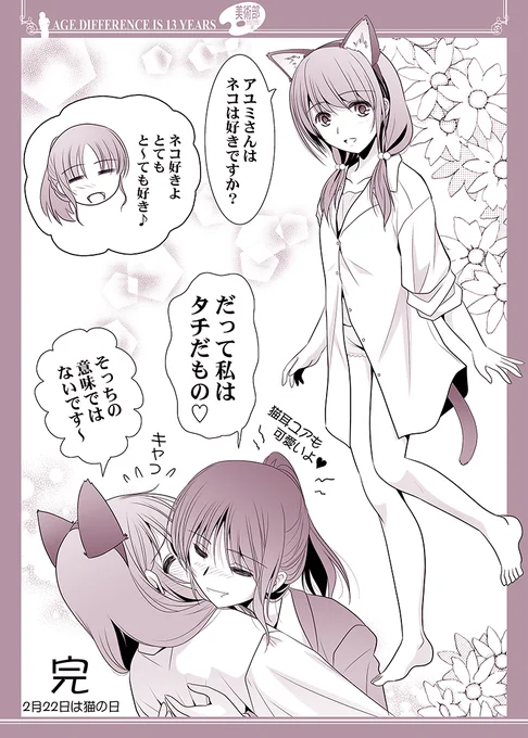2月22日は「猫の日」。
ですので、オリジナル作品の改変マンガで
#猫の日 #タチ #ネコ 