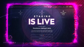 🚀 Everdome staking is live! 

The moment you've been waiting for, $DOME staking is live!
✅  Massive APYs
✅  Rewards claimable every block

Initial 1,000,000,000 DOME (for staking) = $60,000,000 USD.💰

Staking 👉everdome.io/staking 

#TheJourneyHasBegun