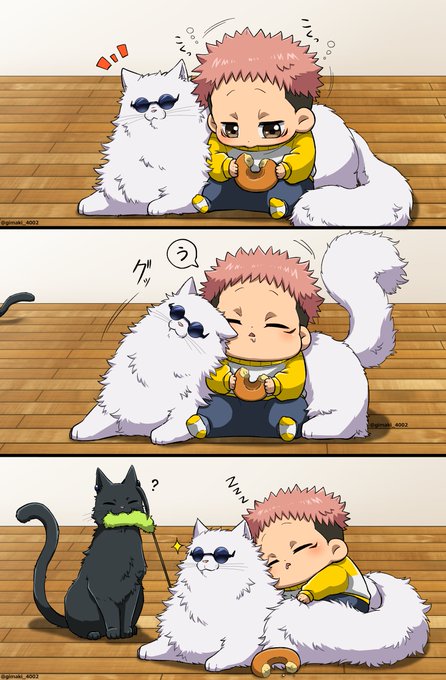 ドーナツ食べてたら眠気来たゆじくんのサポートしてくれる五猫
((猫の日ということで前回の続き🍩
#呪術廻戦ファンアート 