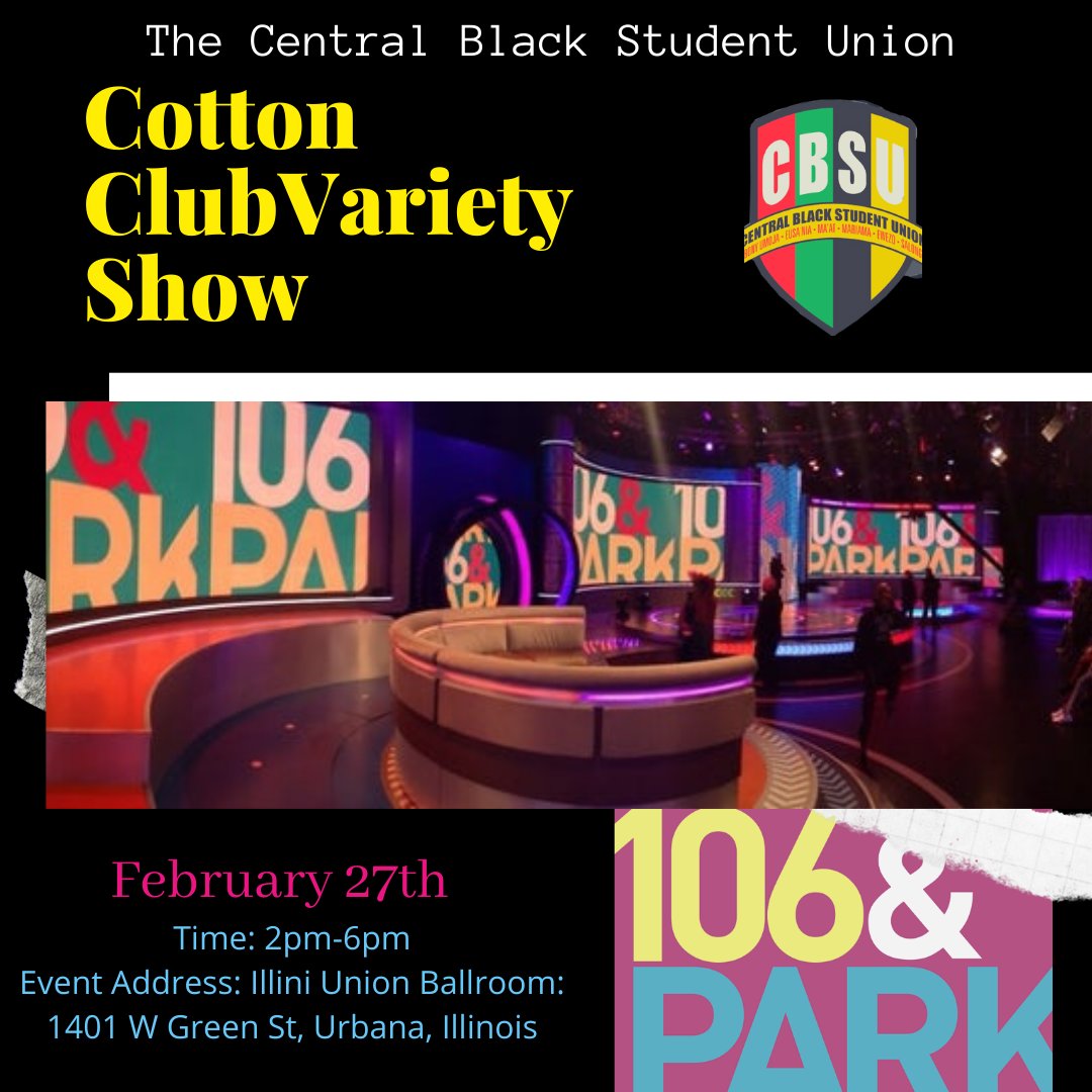 Join CBSU for there the annual Cotton Club Variety Show. This will be an event you do not want to miss this Sunday at the Union!!!! Tickets are in Bio! 💕🧡