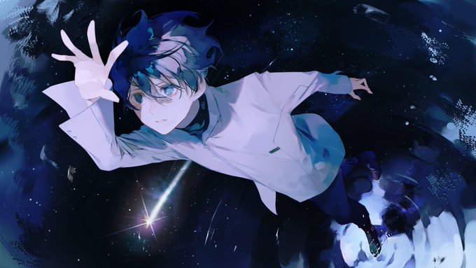 「hair between eyes shooting star」 illustration images(Oldest)