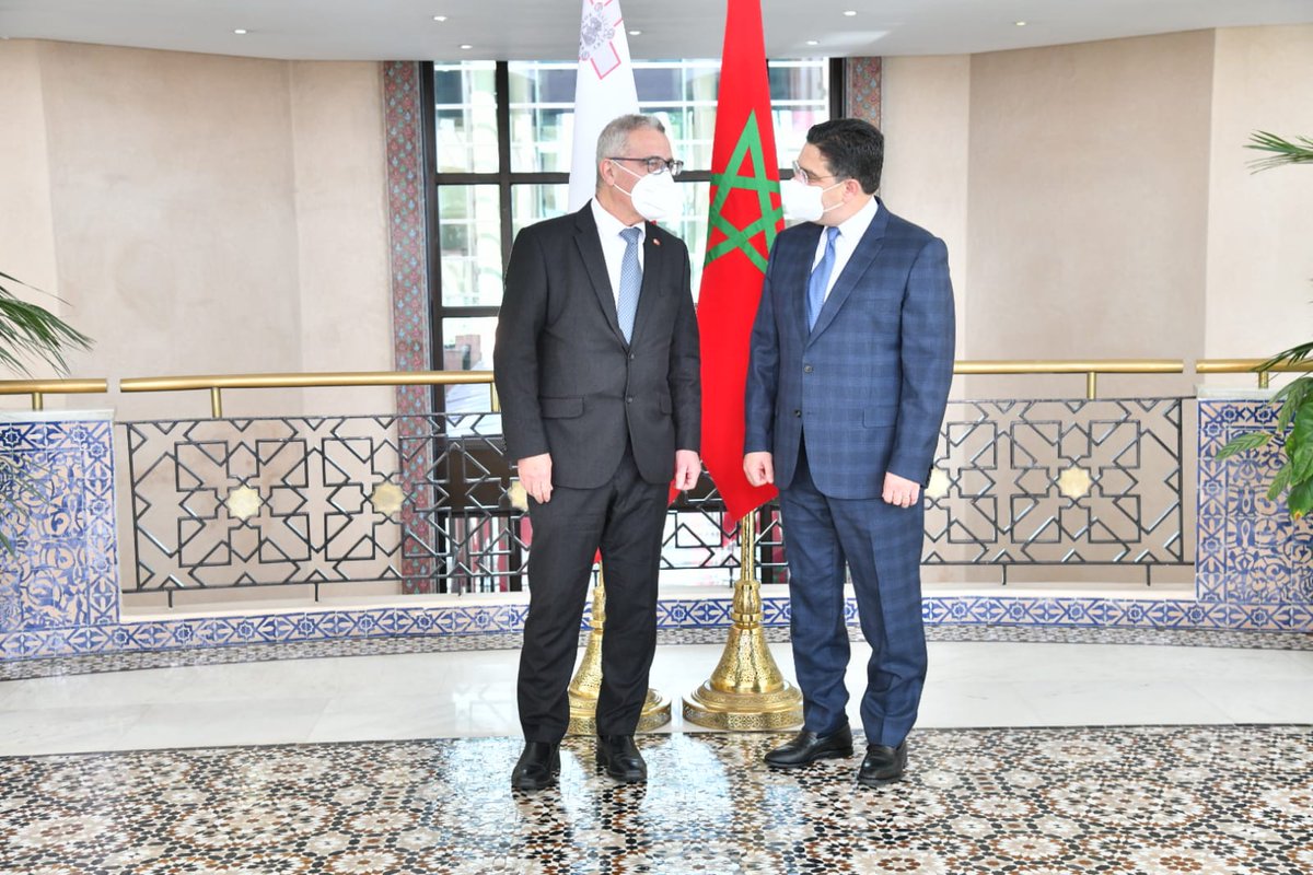 🇲🇦-🇲🇹| M. Nasser Bourita a reçu, aujourd'hui à Rabat, le ministre des Affaires Etrangères et Européennes de Malte, M. Evarist Bartolo.