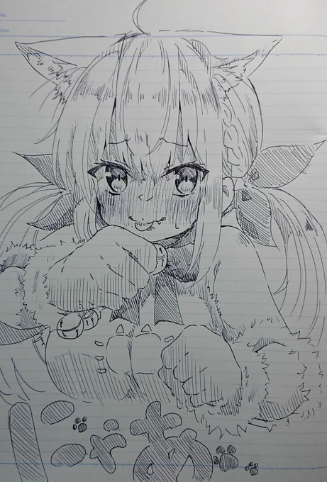 猫の日と言うことであくにゃんを一発描きで描いてみました!✨
⚓「n…にゃあ…」 