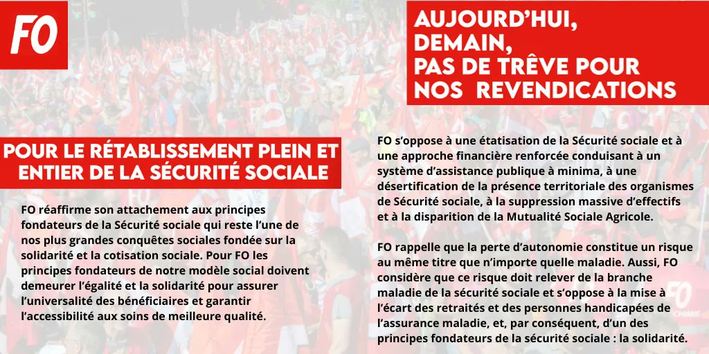 force_ouvriere's tweet photo. FO réaffirme son attachement aux principes fondateurs de la #Securitesociale qui reste l’une de nos plus grandes conquêtes sociales fondée sur la #solidarité et la #cotisationsociale.
Retrouvez l'intégralité de notre plateforme revendicative >> https://t.co/yDdZ6EX723 https://t.co/Z4bwfcsgi4