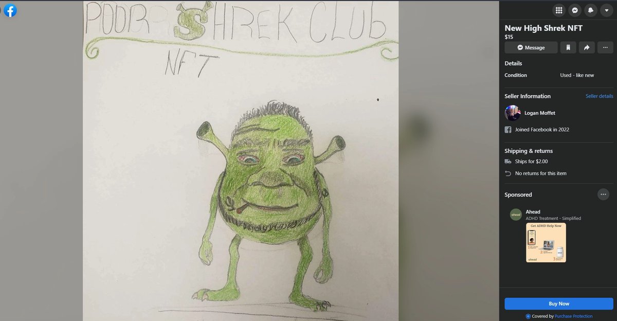 thxdddeus's tweet photo. LMAOO DO NOT SEARCH NFTS ON FB MARKETPLACE IM DEAD https://t.co/OGPppToFTO