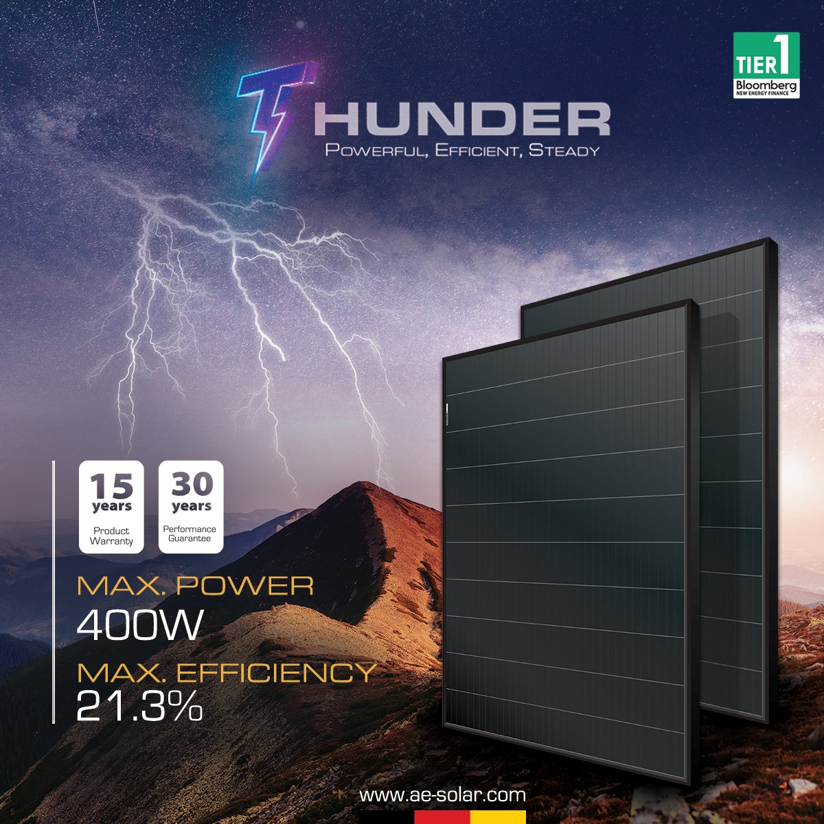 aesolar_energy's tweet photo. #AESolar has a module with winning combination of improved efficiency, high wattage, and modern aesthetics.
Thunder Solar PV Module guarantees maximum benefit, exquisite visual and remains as one of the best solar investments.
https://t.co/dSsoPchpdt
#SolarEnergy #SolarPower https://t.co/ym8PnRXYHc