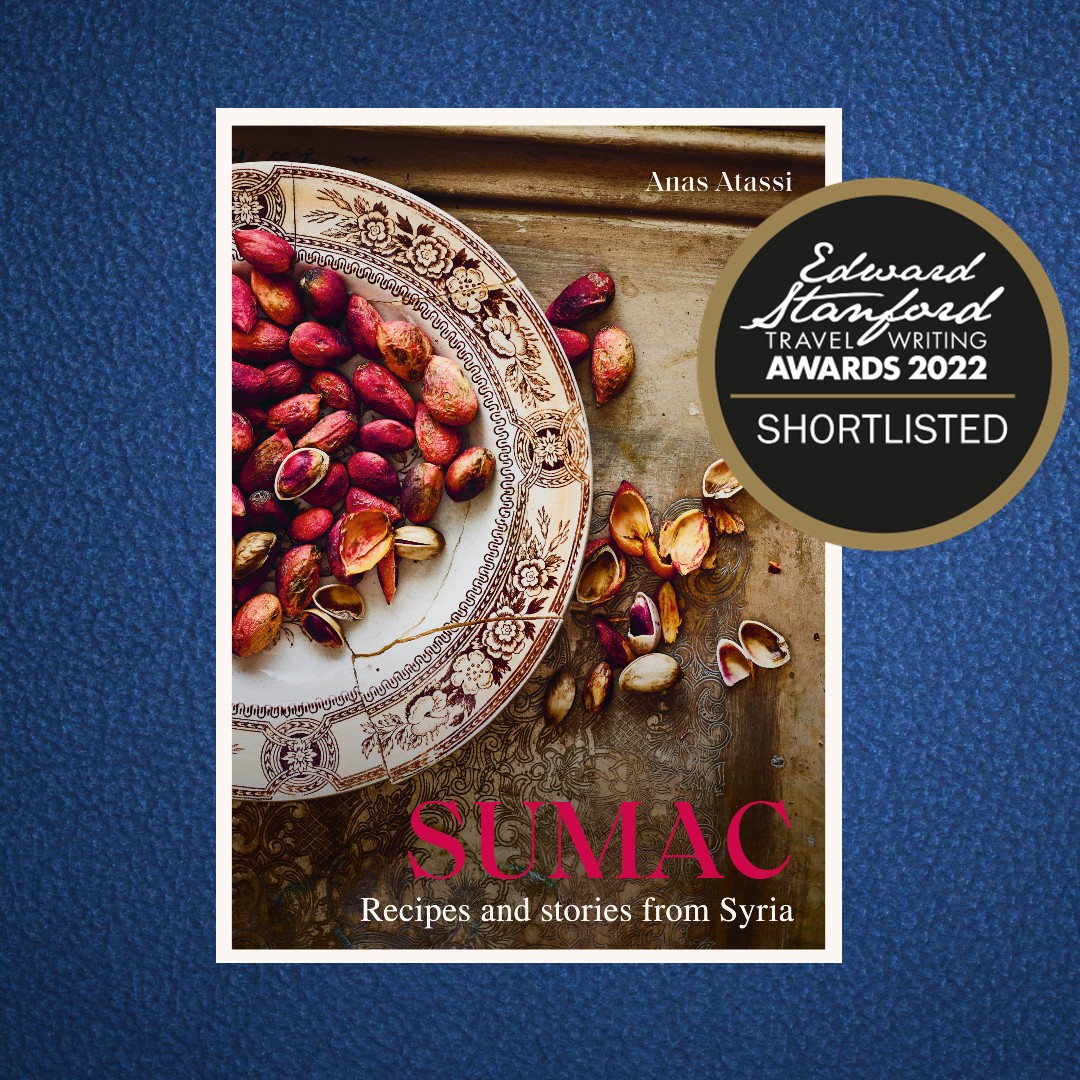 StanfordsTravel's tweet photo. Shortlisted for the Edward Stanford Travel Writing Awards: Food and Drink Travel Book of the Year:
Sumac: Recipes and Stories from Syria by #AnasAtassi
An evocative and inspiring food journey that offers a glimpse into Syrian food culture's deep historical roots.
#ESTWA22 https://t.co/K02GOe8KFi