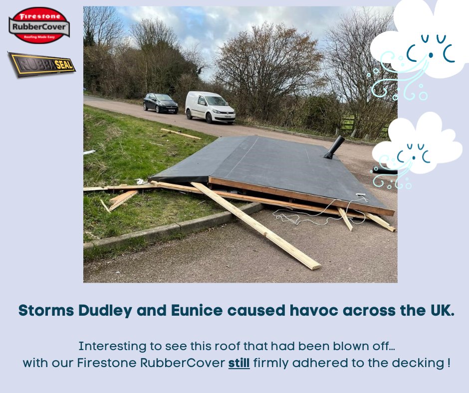 Rubbaseal's tweet image. Storm Dudley &amp;amp; Eunice cause havoc across the UK.

Did any of your roofing projects get blown away?