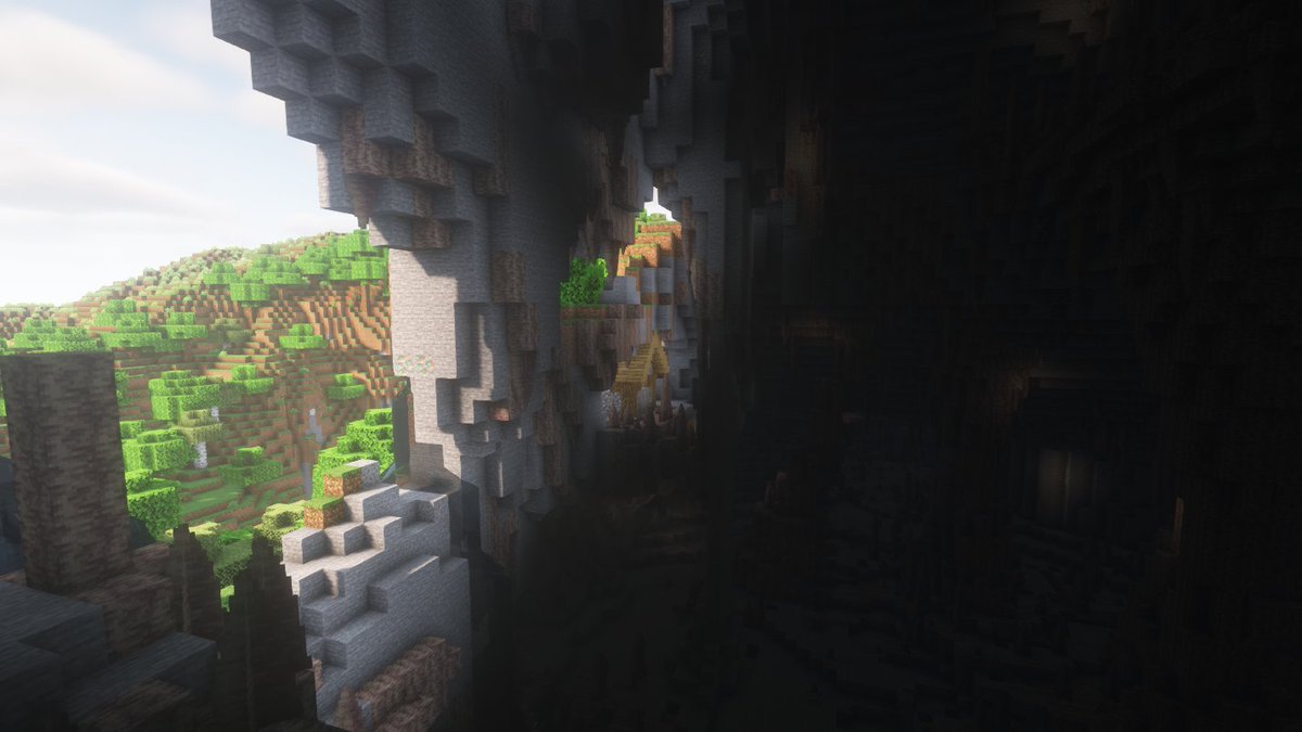Kannem18's tweet photo. A village house merged within a cave. 
#minecraft #minecraftworld #minecraftstreamer #twitch #twitchstreamer https://t.co/at5XCKjSUG