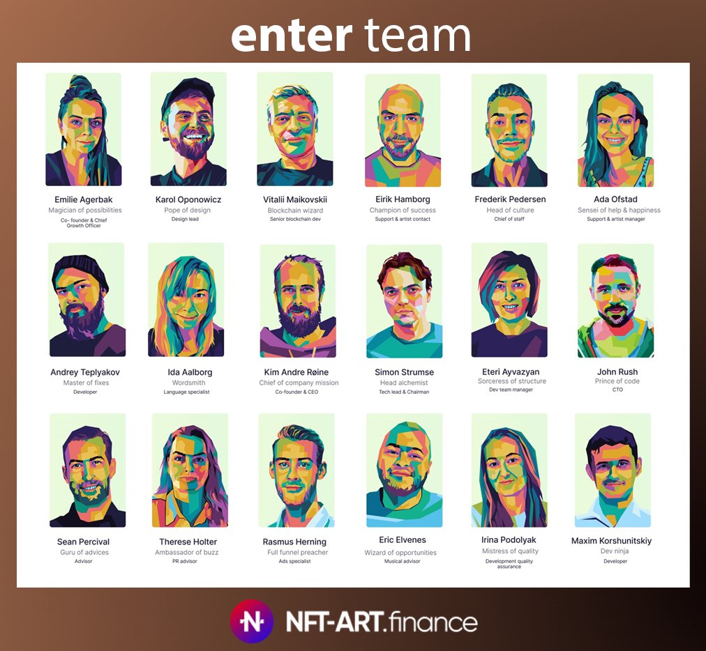 Why we love enter #38!

enter team!
Consisting of world class developer, designer, advisor, etc...
I mean, look at this line up!!!

<a href="/EnterNFT/">enter - NFT ecosystem ✨</a>
$NFTART #EnterArmy #ENTERART #enterAUDIO #enterGAMES #enterNFT #NFT
