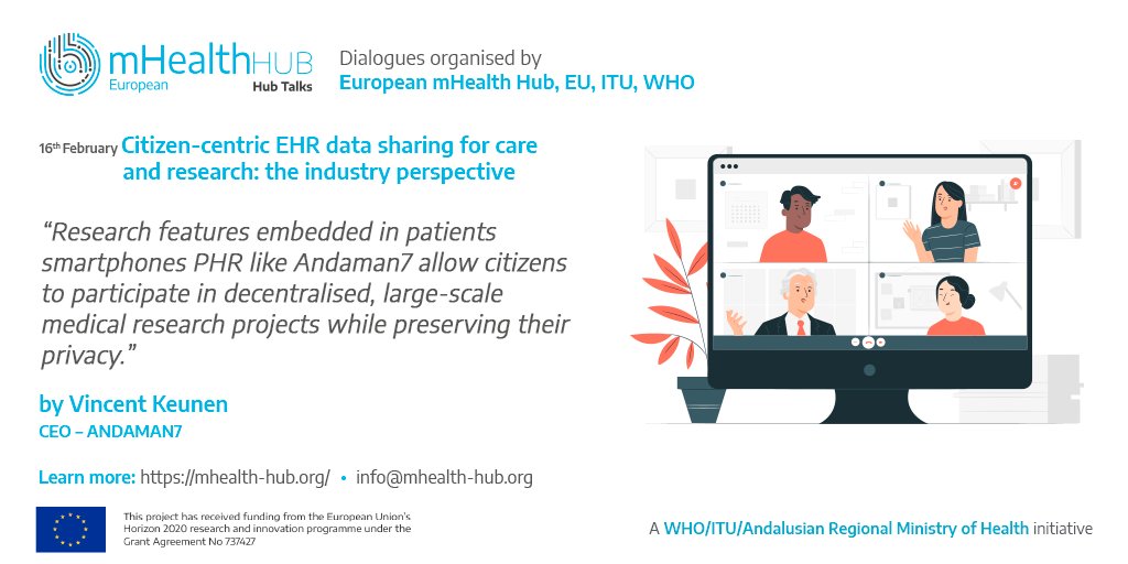 EUmHealthHub's tweet photo. Heard at the last #HubTalks2022 held last week 'Citizen-centric EHR data sharing for care and research: the industry perspective' ⬇️
These are Vincent Keunen's remarks @VincentKeunen @andaman7
#EuropeanmhealthHub #mhealth #mobilehealth https://t.co/hUscyf4Igp
