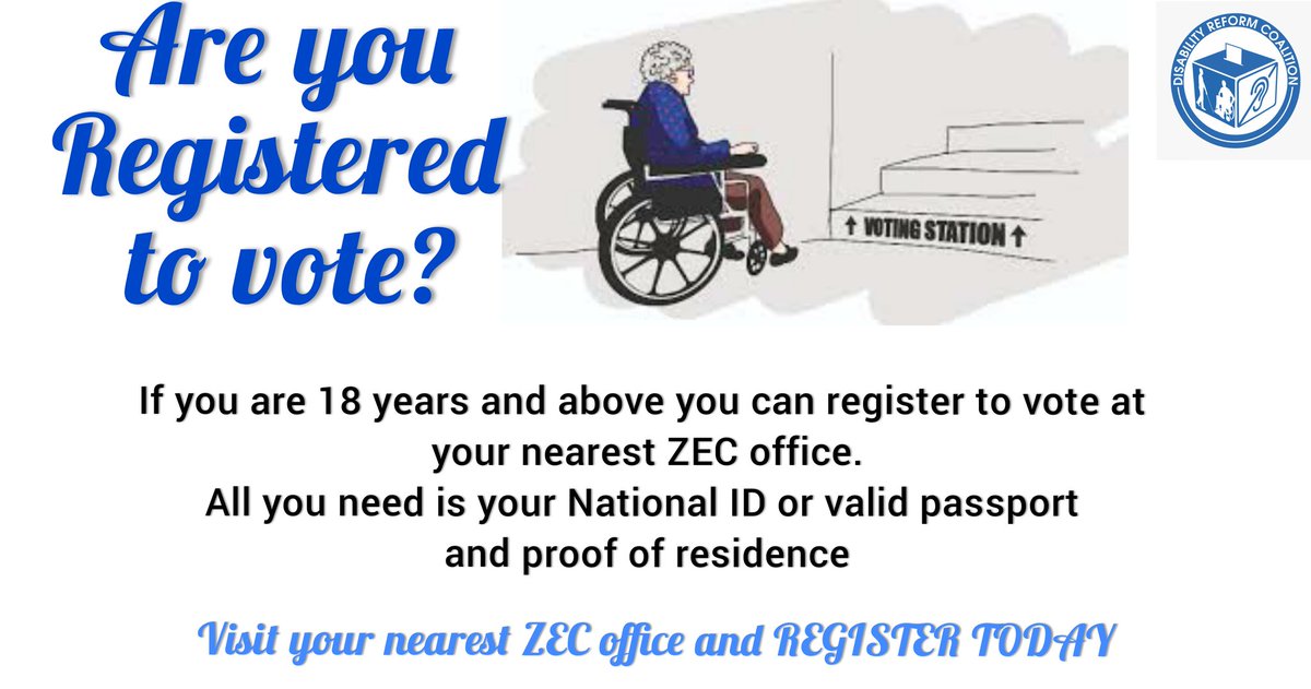 disabilityrefo2's tweet photo. PwDs fail to actively participate in elections due to lack of Identity documents. There is need to have a drive to provide PwDs with birth registrations and national IDs to enable them to register as voters.
#RegisterToVoteZW 
#Inclusiveelections https://t.co/T2ieL7MKsz